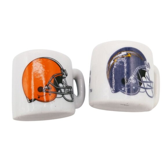 Miniature NFL Mugs Team Helmet Collectible Pair Browns Chargers Vintage 1.25 In - Picture 16 of 16